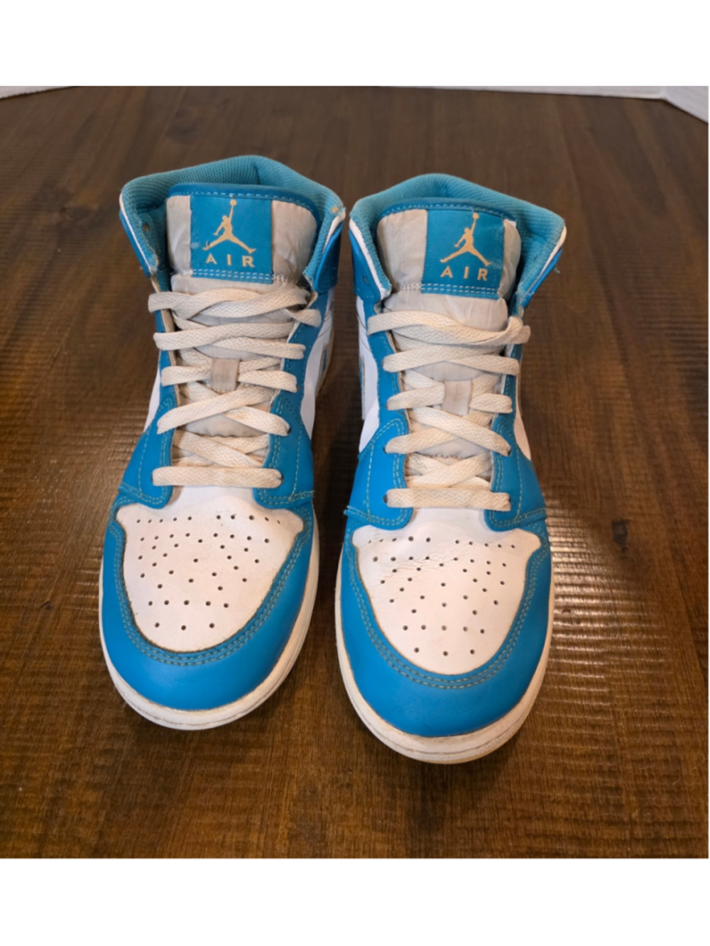 Nike Air Jordan 1 Mid "Aquatone" White/Celestial Gold 7Y